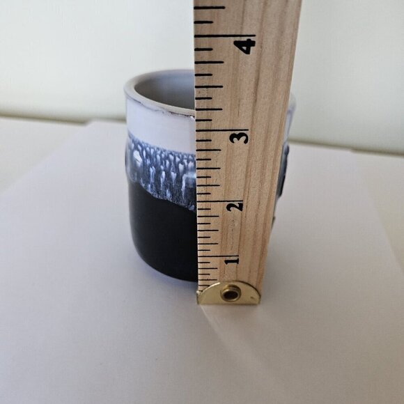 Paul Maloney Pottery Handmade in Ireland Swirl Glazed White Indigo Coffee Mug - Picture 11 of 11